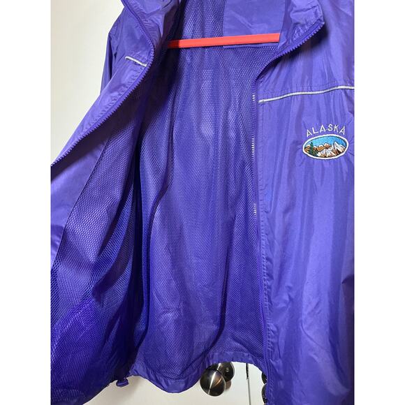 Dimco Apparel Alaska Souvenir Windbreaker Jacket with Hood Purple Small - Picture 2 of 10